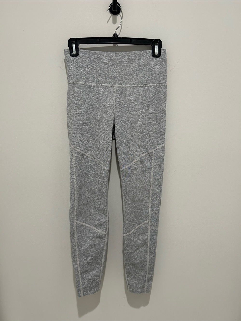 Heather Gray High-Waist Seam Detail Leggings